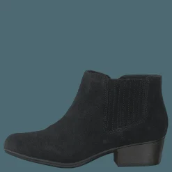 Adreena Flora Black Suede