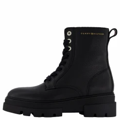 Bicolor Leather Lace-up Black