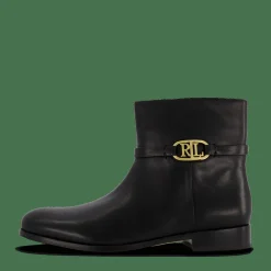 Briela Burnished Leather Bootie Black