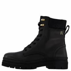 Cleated Lace-up Lthr Mix Mono Black