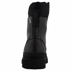 Cleated Lace-up Lthr Mix Mono  Black