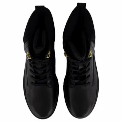 Cleated Lace-up Lthr Mix Mono  Black