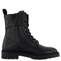 Combat Boot Mid Zip Lth In Cal Triple Black