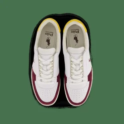 Court Leather-Suede Sneaker White / Wine / Gold