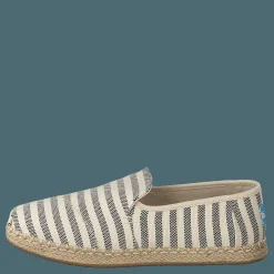 Deconstructed Alpargata Rope Black Woven Stripe