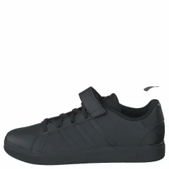 Grand Court Elastic Lace and Top Strap Shoes Core Black / Core Black / Grey Six