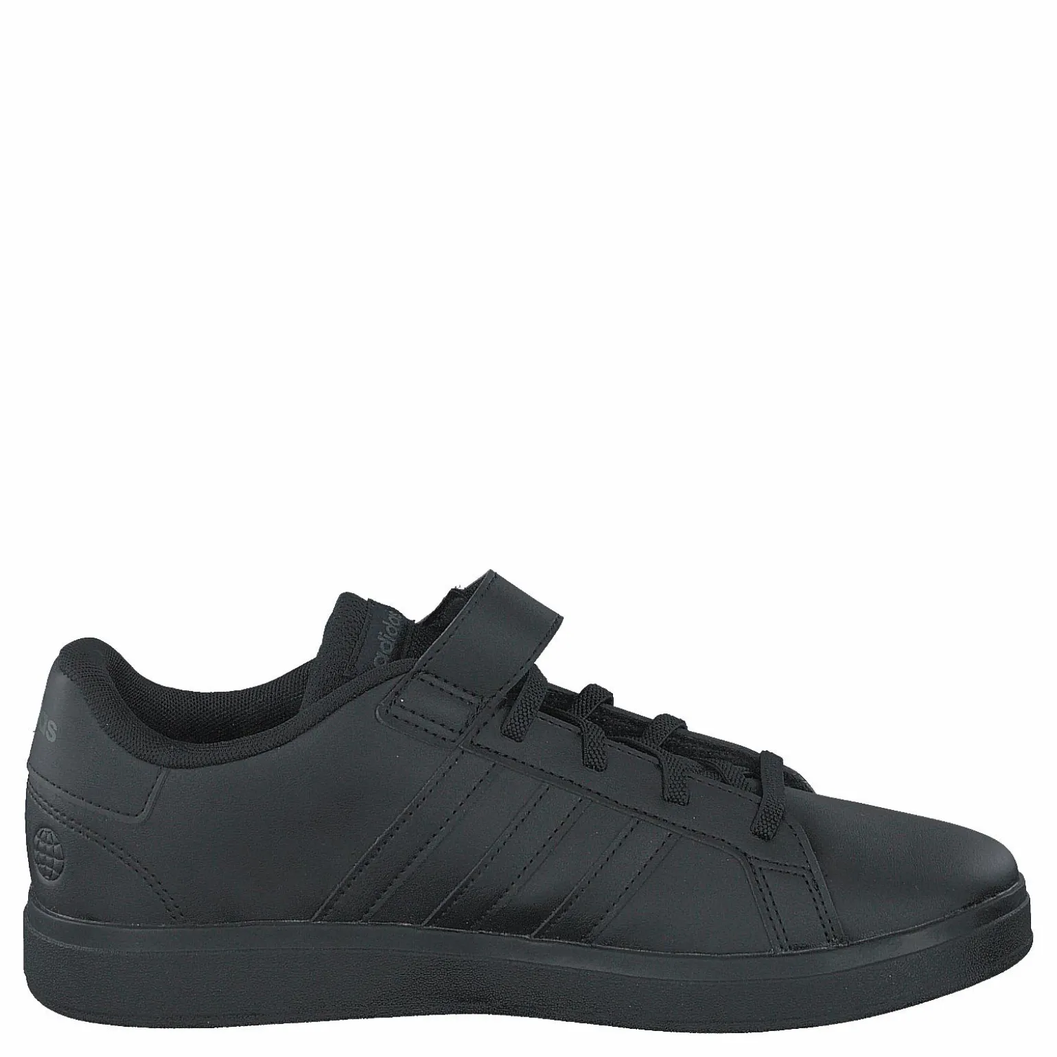 Grand Court Elastic Lace and Top Strap Shoes Core Black / Core Black / Grey Six
