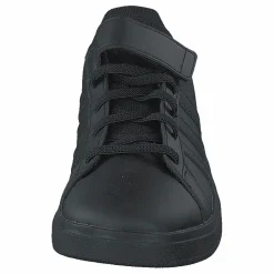 Grand Court Elastic Lace and Top Strap Shoes Core Black / Core Black / Grey Six