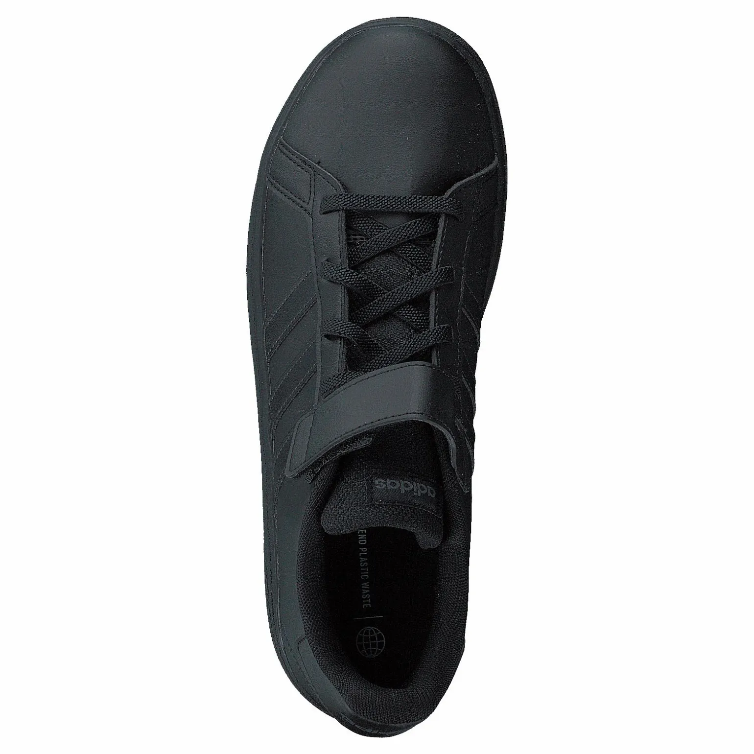 Grand Court Elastic Lace and Top Strap Shoes Core Black / Core Black / Grey Six