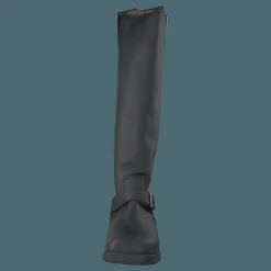 High Zip Back Black Shiny Silver