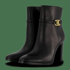 Maxie Burnished Leather Bootie Black