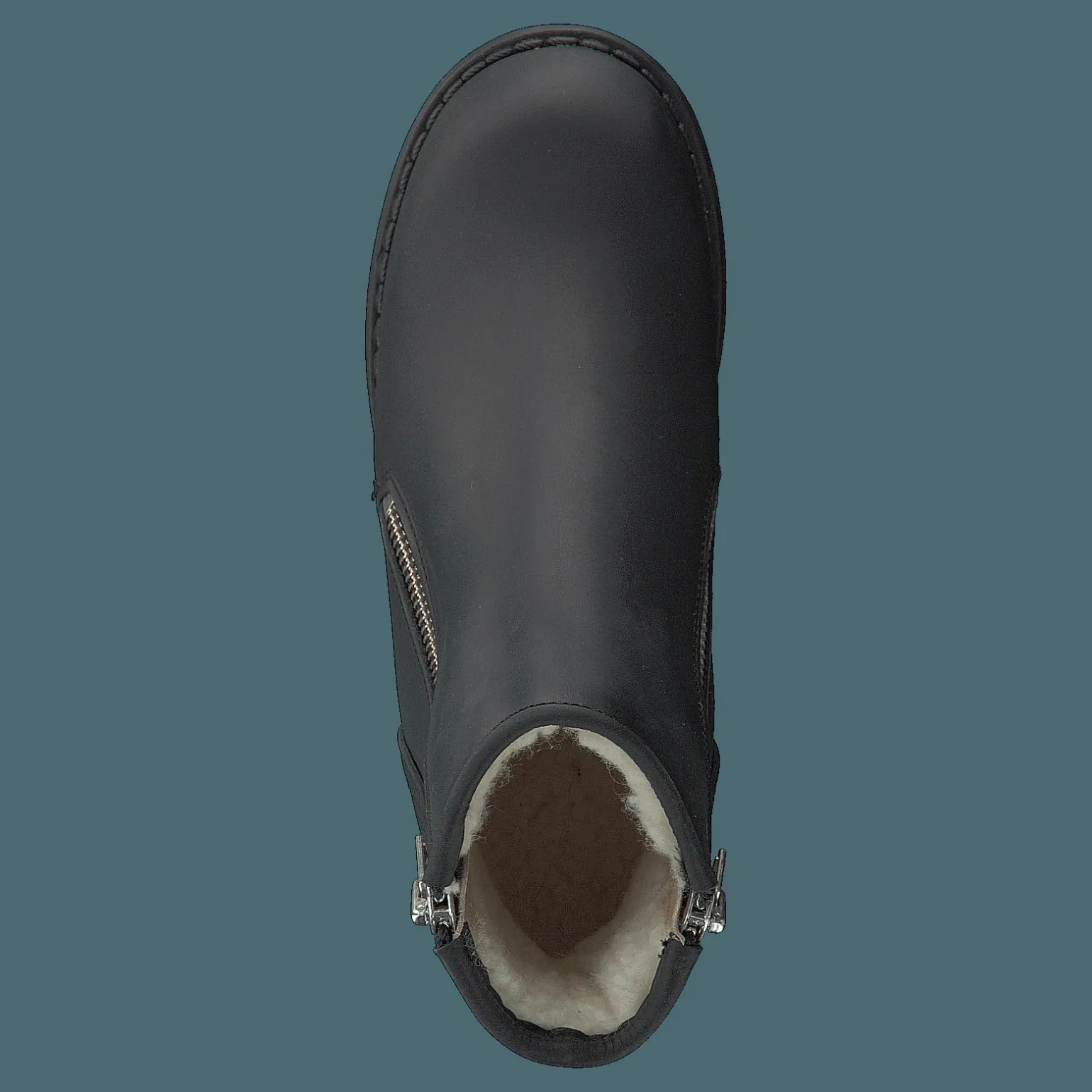 Mid Zip Boot Warm Lining Black/shiny Silver