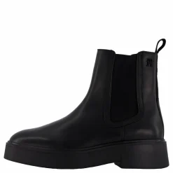 Minimal Leather Chelsea Logota Black