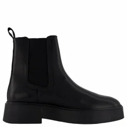 Minimal Leather Chelsea Logota Black
