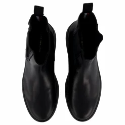 Minimal Leather Chelsea Logota Black