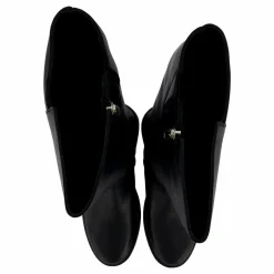 Th Logo Leather Long Boot Black