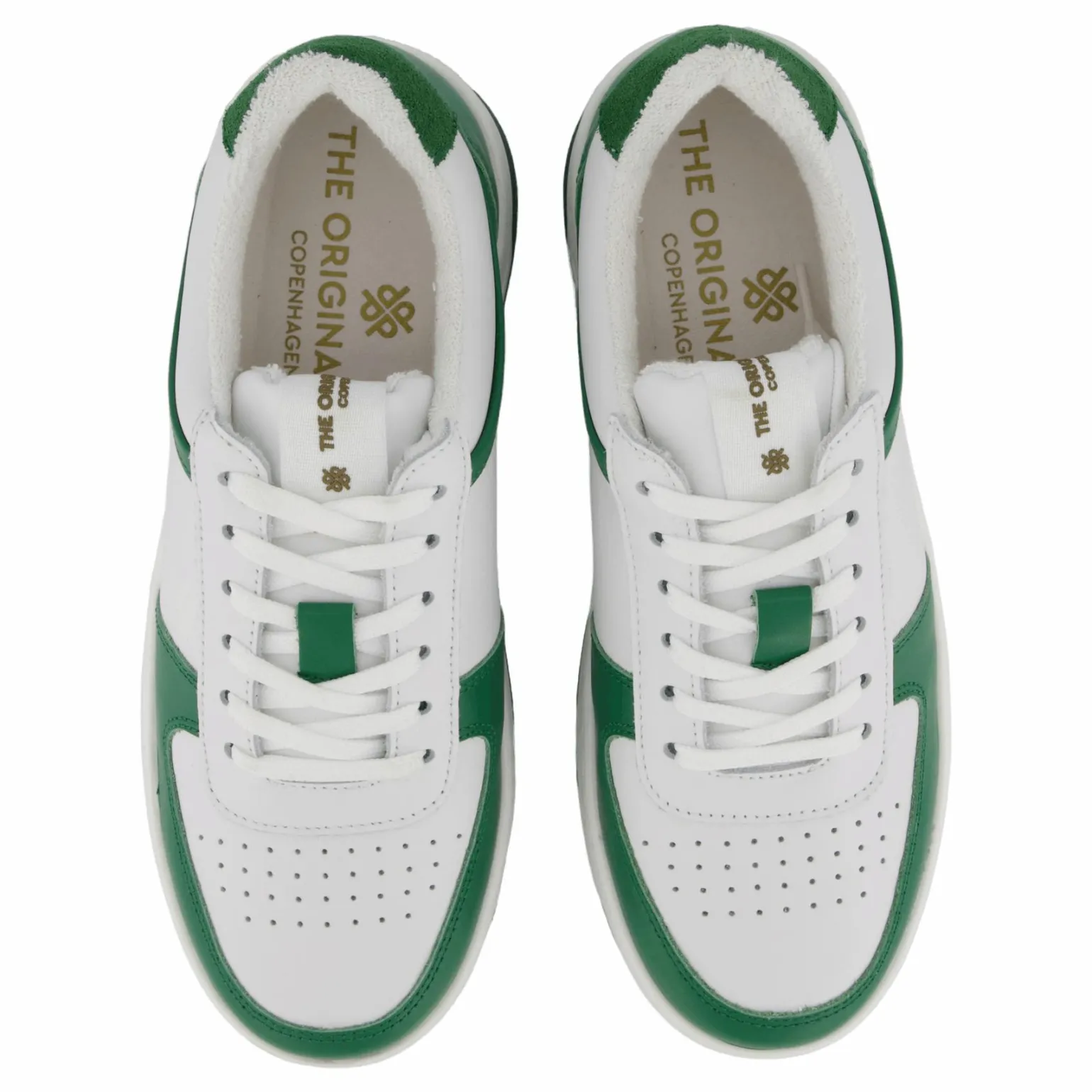 The Ella White Leather/green